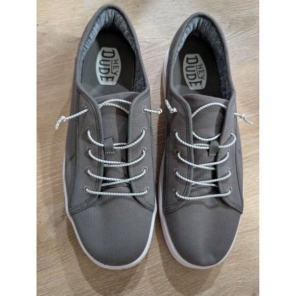 Men's Hey Dude Cody Sport Mesh Charcoal Gray Slip On Tennis Shoes Sneakers Sz 14 - Picture 16 of 16